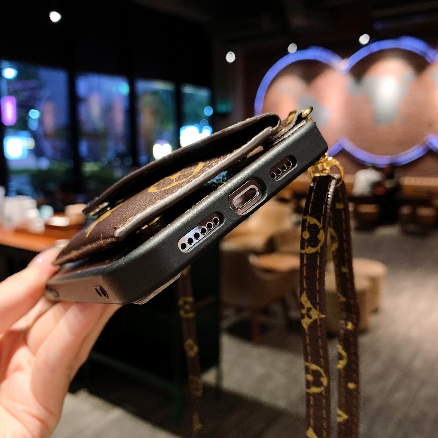 Oriseeasy iPhone case wallet with long strap
