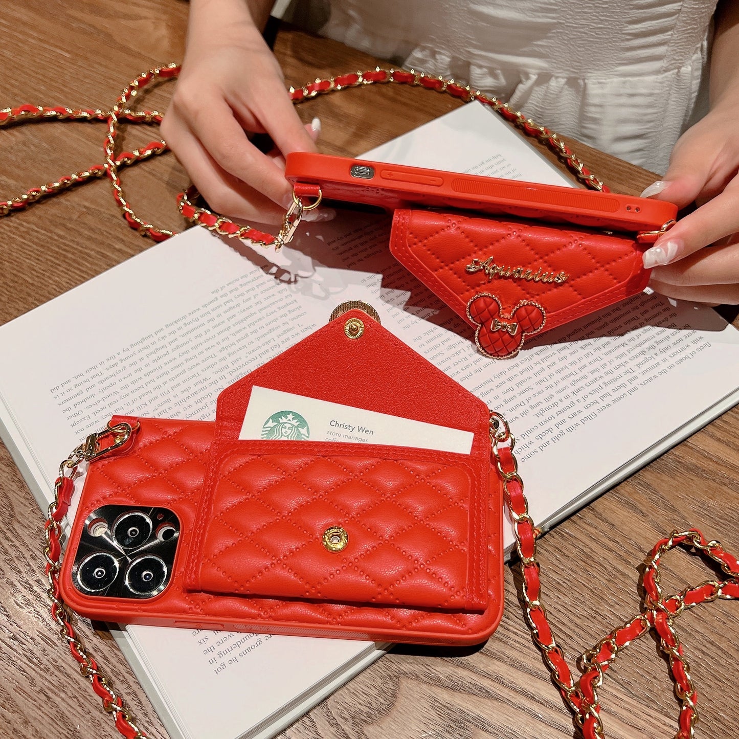 Oriseeasy iPhone Case Wallet Crossbody with long strap