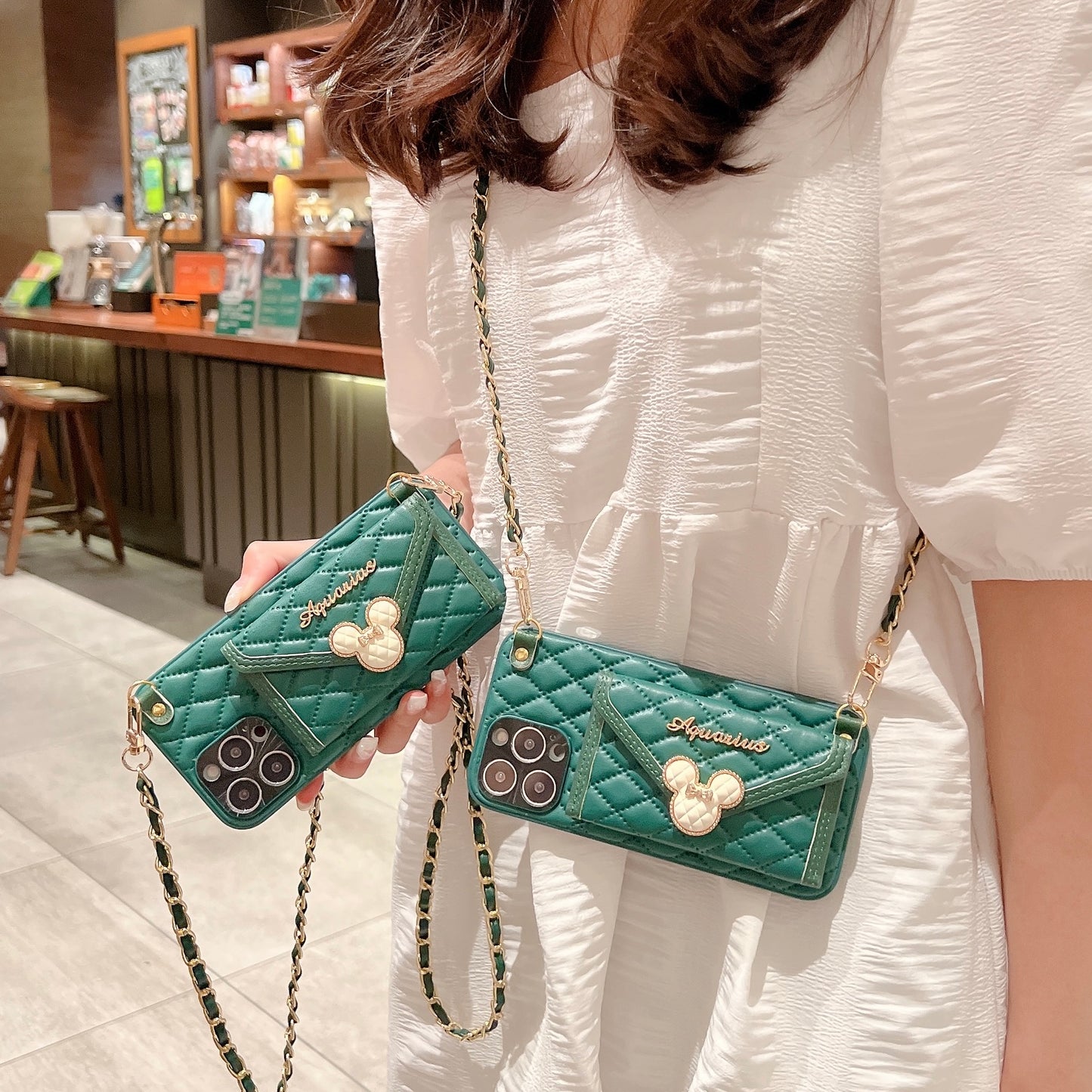 Oriseeasy iPhone Case Wallet Crossbody with long strap
