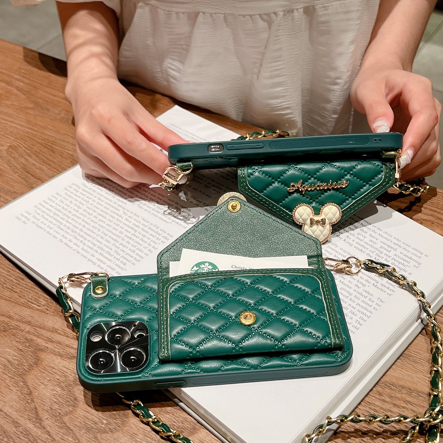 Oriseeasy iPhone Case Wallet Crossbody with long strap