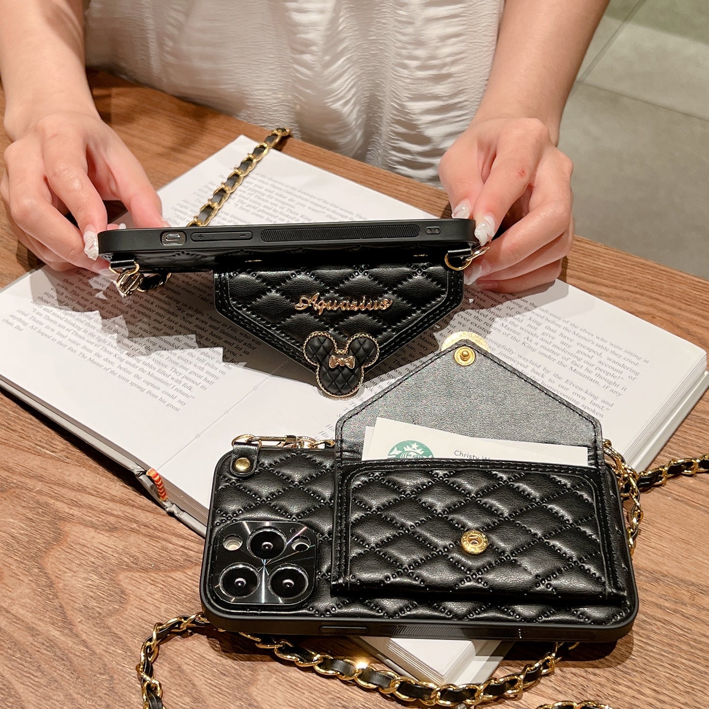 Oriseeasy iPhone Case Wallet Crossbody with long strap