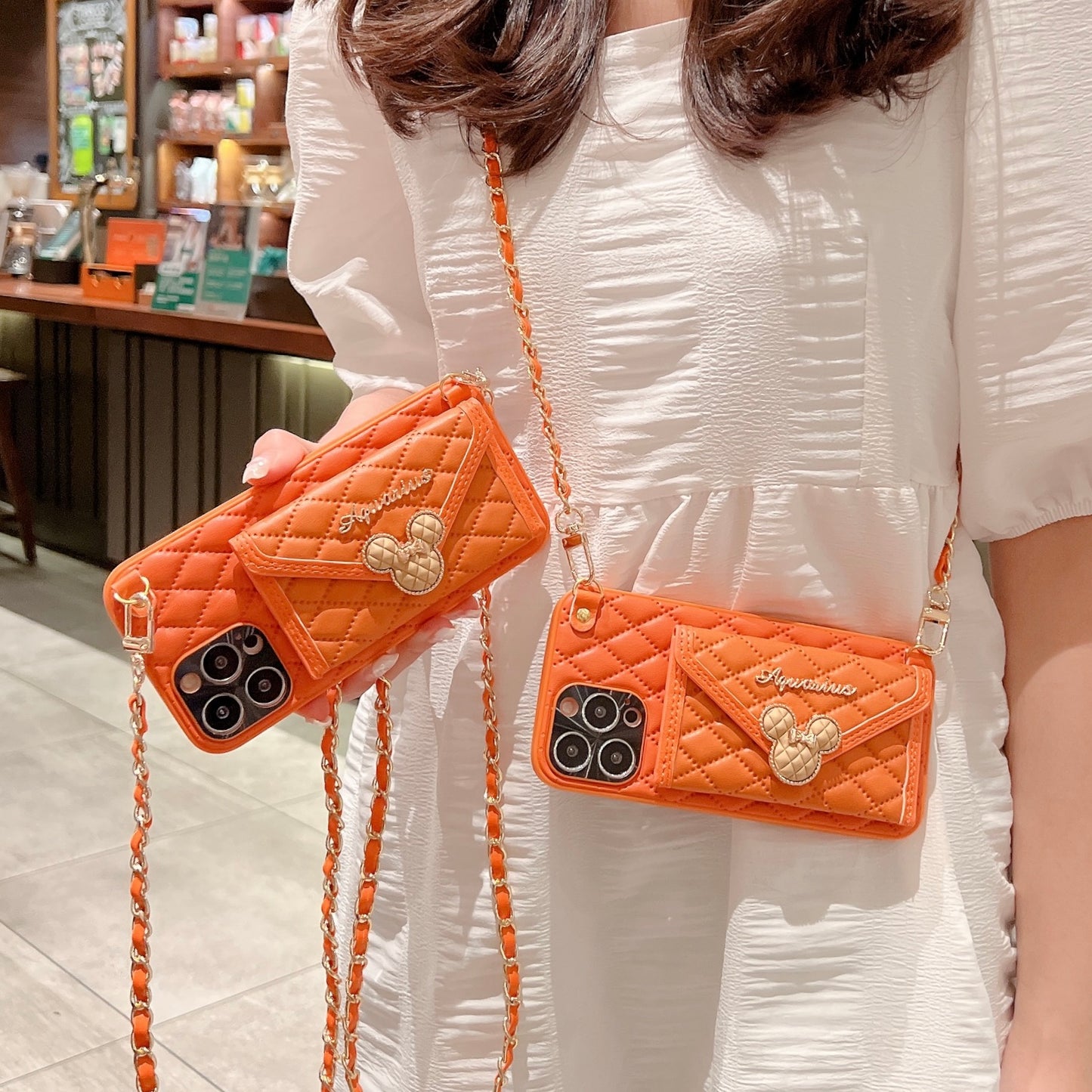 Oriseeasy iPhone Case Wallet Crossbody with long strap