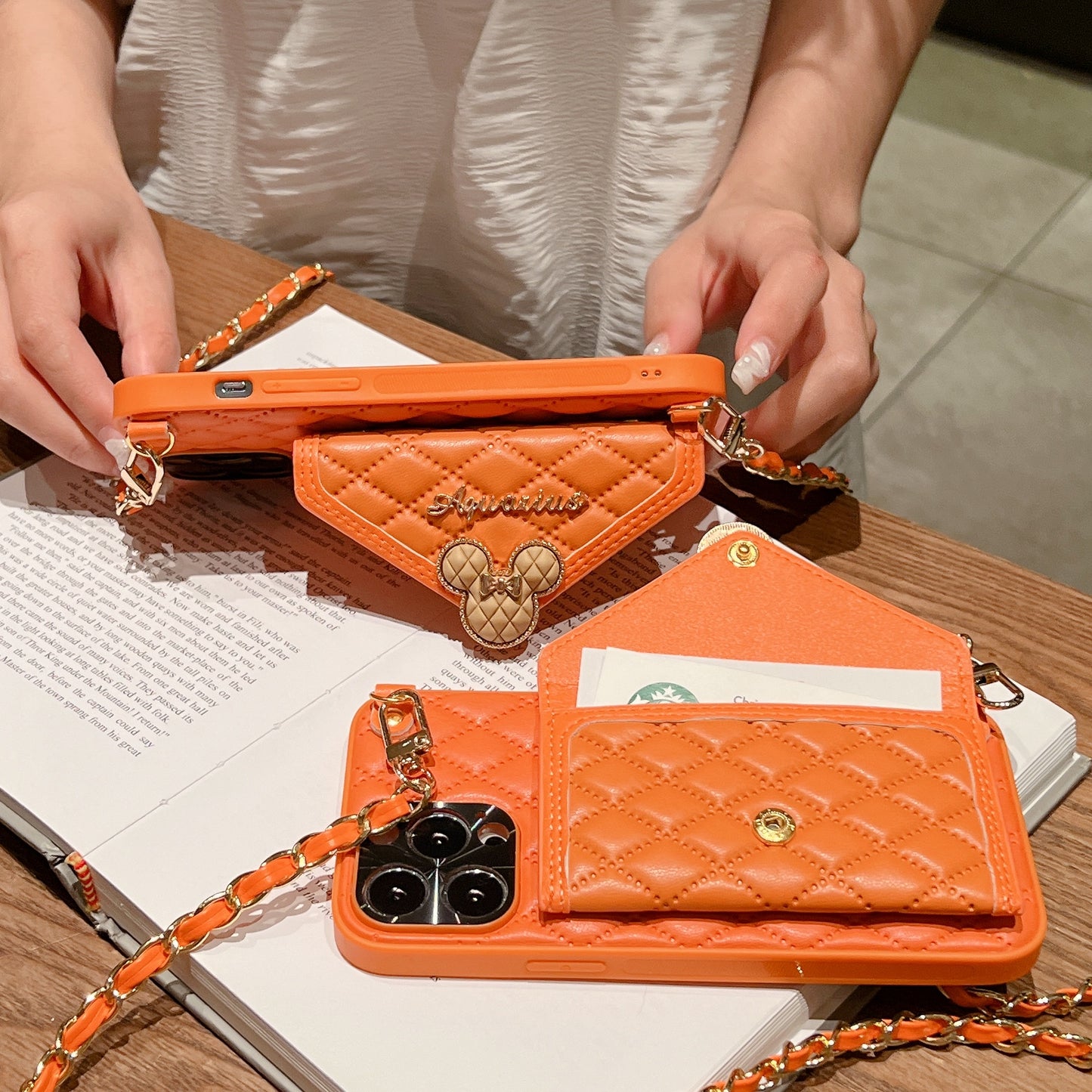 Oriseeasy iPhone Case Wallet Crossbody with long strap