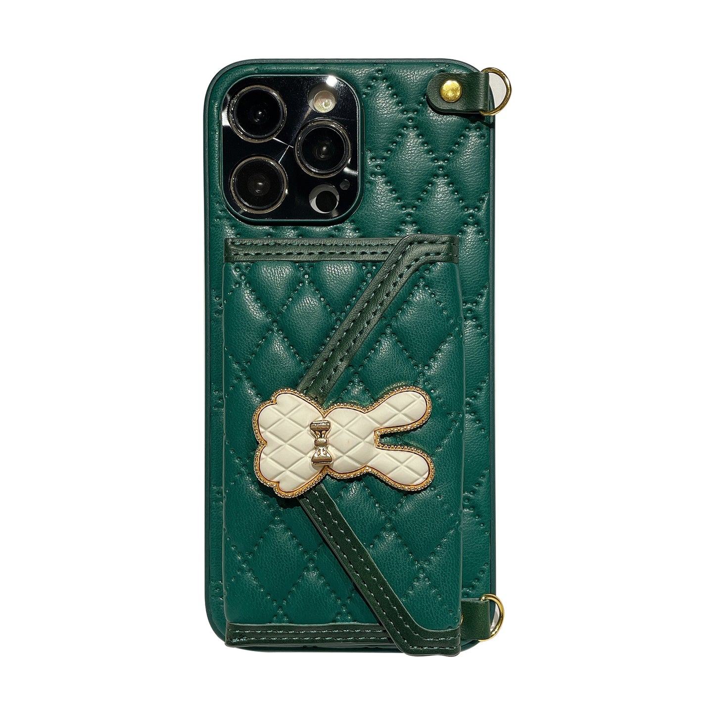 Orise Easy Luxury PU leather Crossbody Wallet case for iPhone ,Flip Card Pouch Cover Soft Silicone Case Long Shoulder Strap