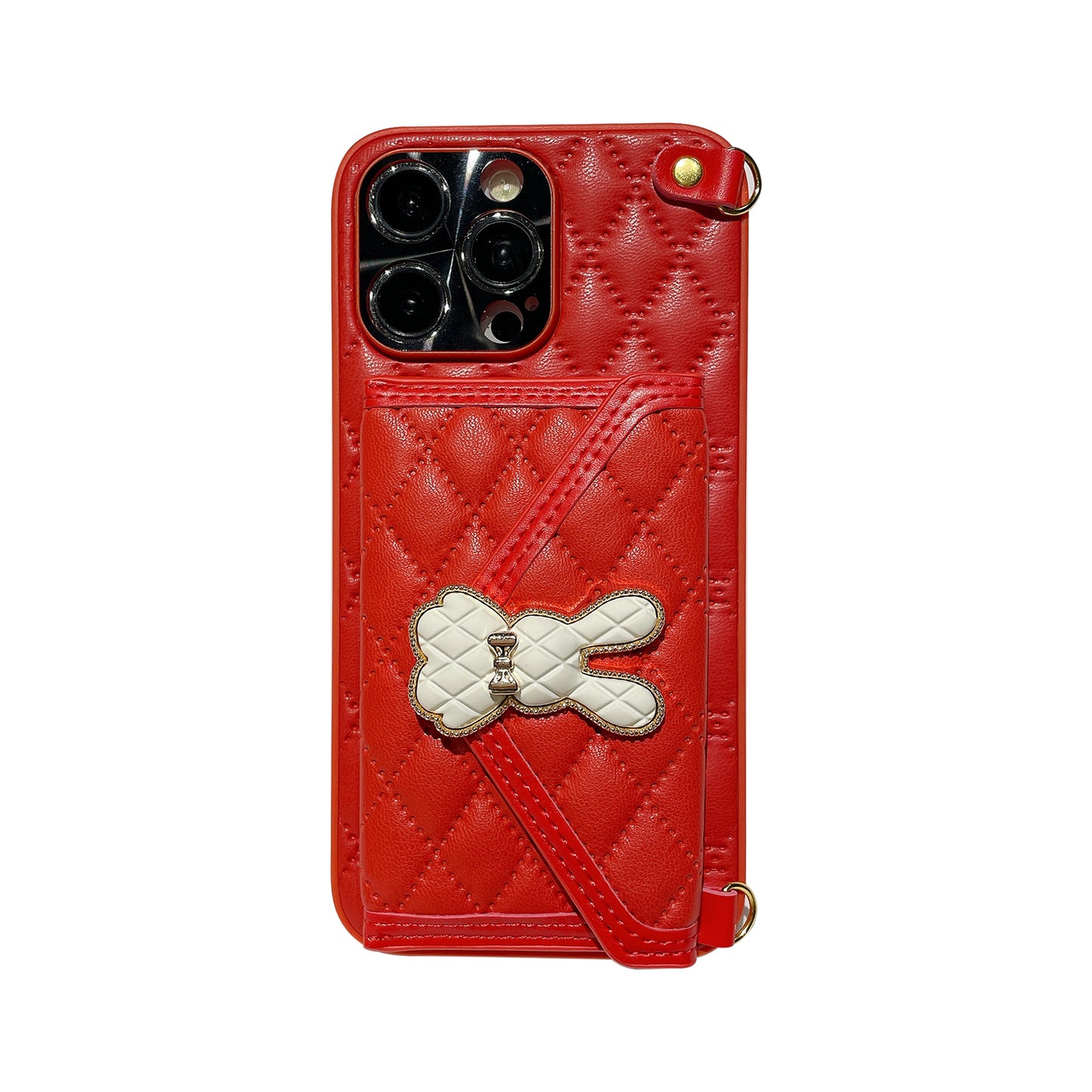 Orise Easy Luxury PU leather Crossbody Wallet case for iPhone ,Flip Card Pouch Cover Soft Silicone Case Long Shoulder Strap